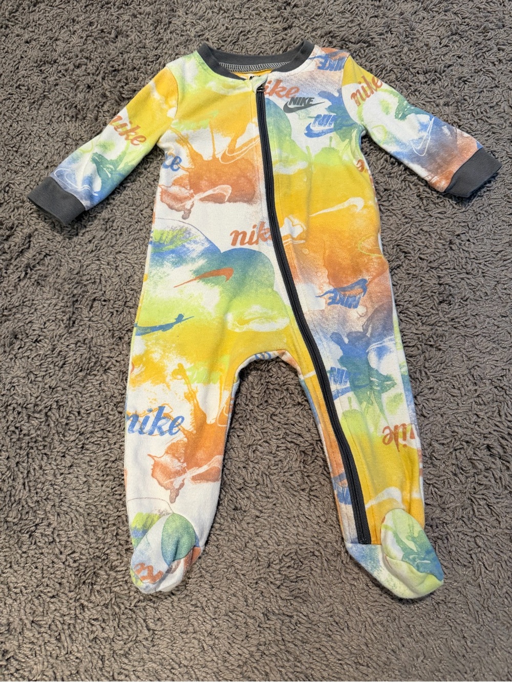 Nike Multi-Color Baby Footed One-Piece Romper